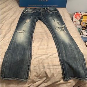 Miss Me jeans distressed/frayed silver label